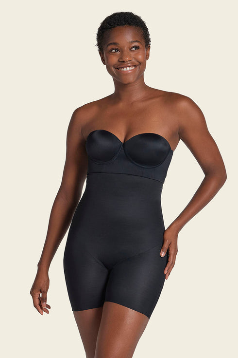 Leonisa Strapless Sculpting Step-in Body Shaper With Short Bottom